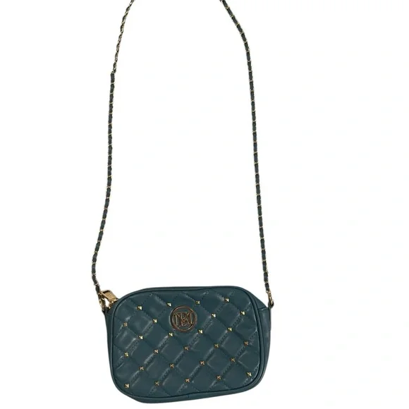Badgley Mischka Teal & Gold Quilted Crossbody - Picture 7 of 10